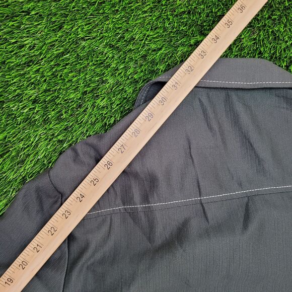 Vintage 70s Safari Style Chore Coat Jacket S/M 21x30 Dagger Collar Scovill Zip - Picture 8 of 12